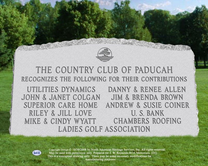 Country Club of Paducah Granite Sign