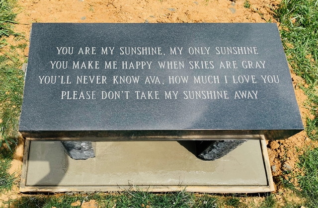 Jenkins Infant and Child Bench with Song Quote